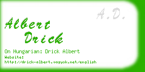 albert drick business card